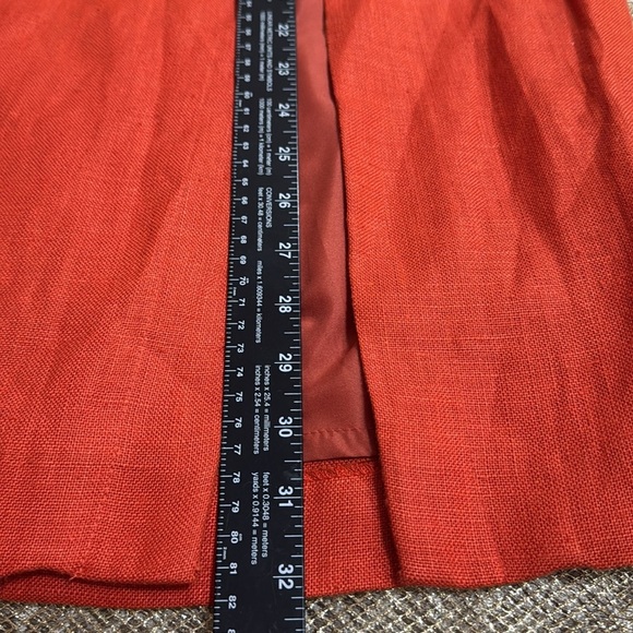 (R9) LERMAJ 100% linen vintage skirt from the 70s, size 14 oranges - Picture 9 of 13